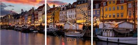 Kép - Nyhavn, Koppenhága (órával) (90x30 cm)
