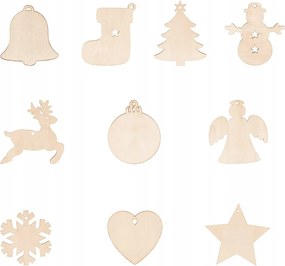Karácsonyi Dekoráció MIX Rétegelt Lemez Dekoráció 40db 3cm Karácsonyi Medálok Bombák