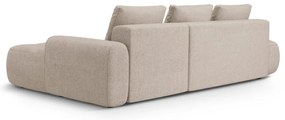 Világosbarna kinyitható-tárolóhelyes sarokkanapé (jobb oldali-heverő résszel) Linz – Cosmopolitan Design