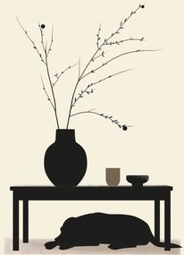 Poszter 20,5x28,4cm Pihenj Psino