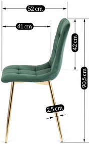 Zöld Bársony Étkezőszék YORK