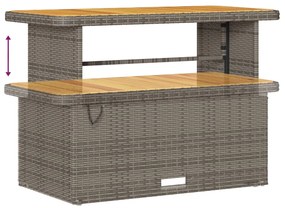 12 részes kerti kanapé szett párnázattal Szürke Poly rattan Akác, 2 fős kerti kanapé tárolóval és párnázattal Szürke Poly rattan, 3 részes kerti étkező szett párnázattal Szürke Poly rattan Akác