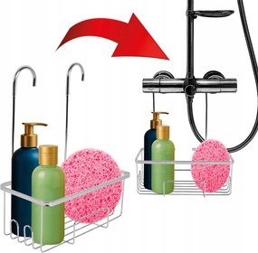 Zuhany Csaptelepre Akasztható Polc Ezüst Strapabíró Acél Az Apróságok Számára