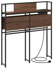 Tároló fejtámla polcokkal fejtámlával barna tölgy 80 cm Faanyag