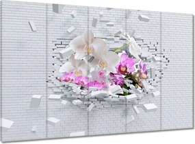 Vászonkép 100x70 Orchidea a falon Virágok