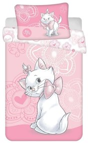 Rózsaszín pamut gyerek ágyneműhuzat babaágyhoz 100x135 cm Marie Cat – Jerry Fabrics