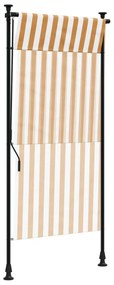narancssárga és fehér szövet és acél kültéri roló 120 x 270 cm