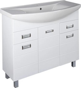 Viva SZQUARE 100 lábon álló fürdőszobabútor Sanovit ZENON 6095 porcelán mosdóval 97 x 51 cm