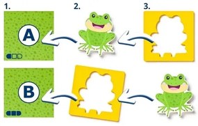 Woody Puzzle állatokkal, formák-színek