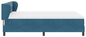 Boxspring Ágy Mattal Sötét Kék 140x190 cm Bársonyos