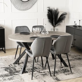 Kihúzható étkezőasztal 100–250 cm méretben, beton/fekete színben LUKAS