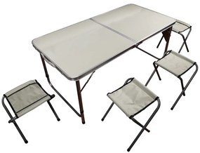 Kemping szett - asztal 120x60cm+4 szék