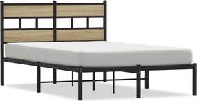 vidaXL sonoma tölgy színű fém ágykeret matrac nélkül 120 x 200 cm