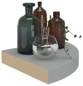 szürke MDF lebegő sarokpolc 25 x 25 x 3,8 cm