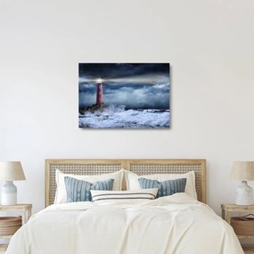 Kép - Világítótorony egy sziklán (üvegen) (70x50 cm)