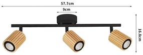 Brilagi - Spotlámpa MODERN WOOD 3xGU10/8W/230V kaucsukfa/fekete