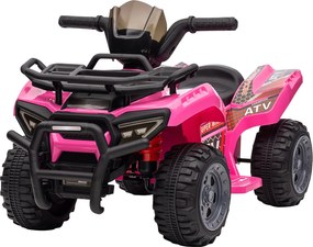 HOMCOM Gyerek Quad Elektromos 6V Gyermek Quad Előre Haladás Funkcióval, Zenével, Elektromos Quad 1.5-3 Éves Gyermekeknek Rózsaszín | Aosom