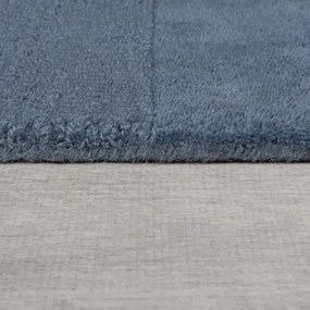 Sötétkék kézi szövésű gyapjú futószőnyeg 60x230 cm Checkerboard – Flair Rugs
