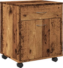 vidaXL antik fa színű szerelt fa kerekes szekrény 45 x 38 x 54 cm
