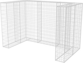 vidaXL acél gabion 2 db gurulós kukához 180 x 100 x 120 cm