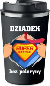 Prémium termo bögre fekete Nagypapa Hős ajándék Nagypapa napja KT_256