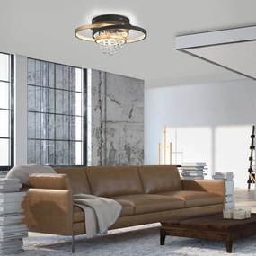 Paul Neuhaus glamour modern mennyezeti lámpa rotazo fekete sárgaréz pln6267-68