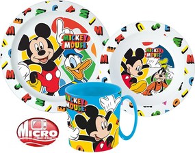 Disney Mickey Cool Summer étkészlet, micro műanyag szett bögrével 350 ml