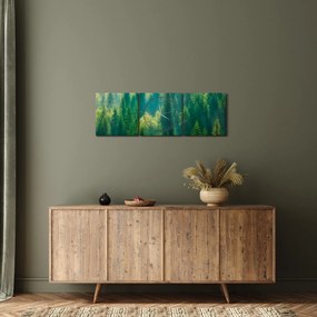 Kép - fenyőerdő (órával) (90x30 cm)
