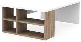 Kávésasztal DEFNE 34x90 cm fehér/barna