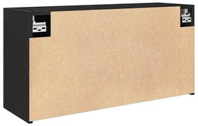 fekete szerelt fa fali fürdőszobaszekrény 80x25x40 cm