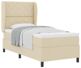 Boxspring Ágy Matrac Készlettel - Krém 100x200 cm Szövet