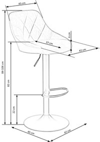 Bárszék 106x47 cm fekete/barna