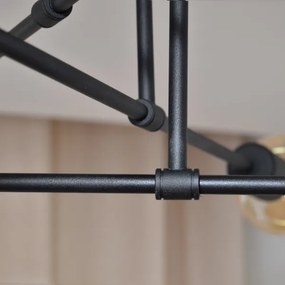 LED Felületre szerelhető csillár CAMBRIDGE 6xE27/8W/230V fekete