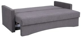 PAUL kárpitozott, háromszemélyes, kihúzható kanapé mindennapi alváshoz, karfás, szürke