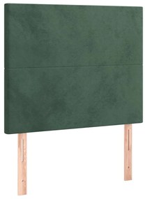sötétzöld bársony LED-es fejtámla 80x5x118/128 cm