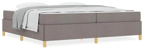 Boxrugós ágy matracmal Taupe és fehér 200 x 200 cm szövet