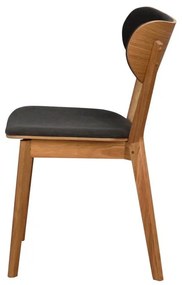 Cato barna tölgyfa étkezőszék sötétszürke ülőlappal - Rowico