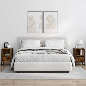 vidaXL Éjjeli asztal fiókkal Füstös tölgy 39,5 x 30 x 50 cm Faanyag