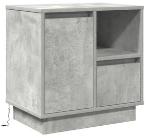 LED-es Éjjeli Asztal Beton Szürke 50x34,5x50 cm