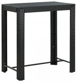 fekete polyrattan kerti bárasztal 100 x 60,5 x 110,5 cm