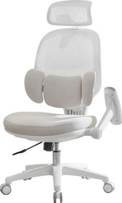 Irodai szék, szürke/fehér, ABRAMO