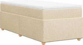 vidaXL krémszínű szövet rugós ágy matraccal 100 x 200 cm