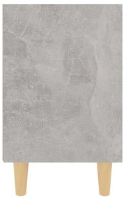 Betonszürke éjjeliszekrény tömör fa lábakkal 40 x 30 x 50 cm