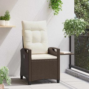 Fekvő Kerti Szék Barna és Krém 56 x 60 x 112 cm polirattan