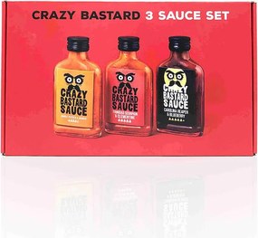 CRAZY BASTARD csípős szósz szett 3 x 100 ml,  piros