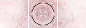 Kép - Rózsaszín mandala (órával) (90x30 cm)