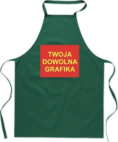 Zöld Konyhai Kötény Tetszőleges Grafikával Nyomtatott Ajándék FA_358