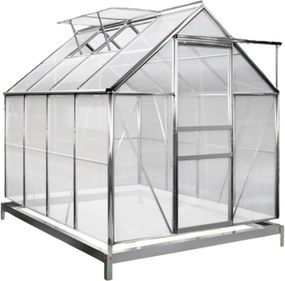 M4 polikarbonát kerti üvegház alappal, 250x190x195cm, átlátszó Gardebruk