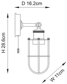 Endon 99948 - Fürdőszobai fali lámpatest CREW 1xE27/6W/230V IP44 fekete