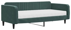 sötétzöld bársony heverő matraccal 100 x 200 cm